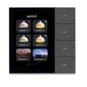 Zigbee Smart Home 3.5 Inch LCD Wall Switch Panel 4gang